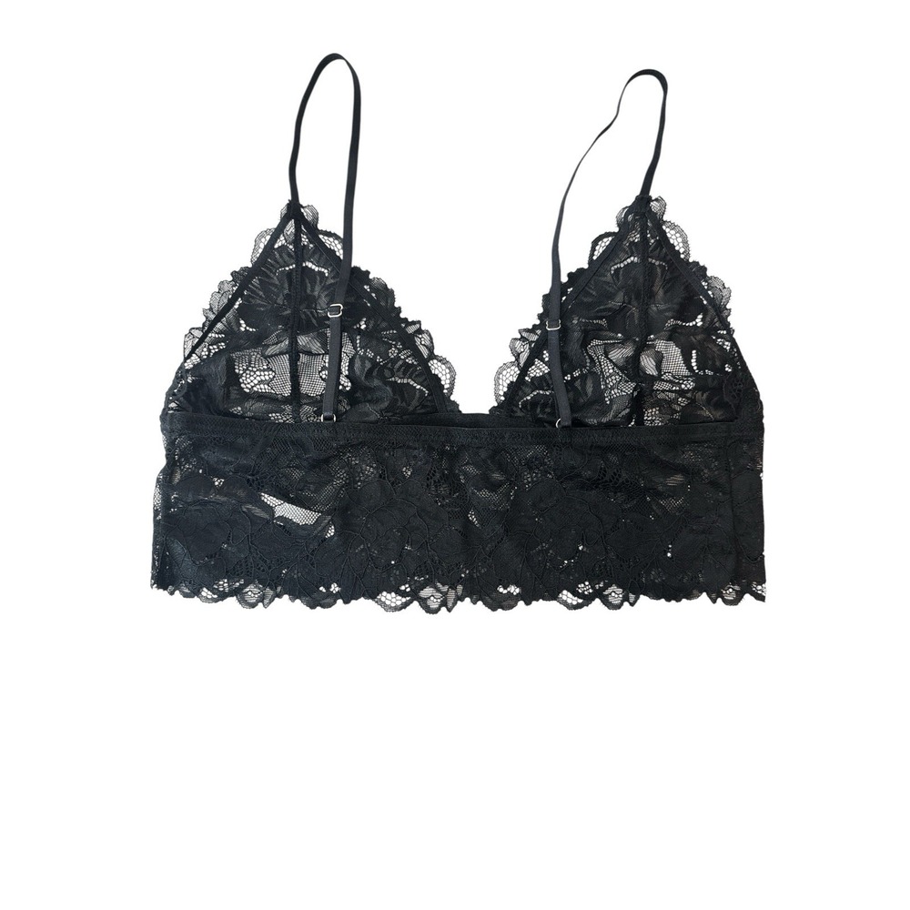 New Free People Bralette Women's Medium Black Everyday Lace Longline Stretch - Picture 4 of 9